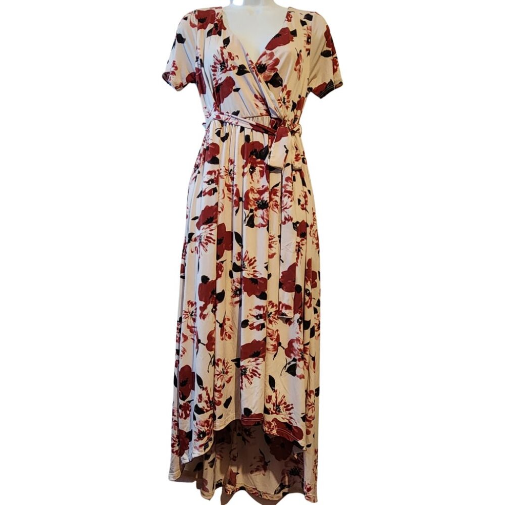 Preowned PinkBlush Maternity Floral Wrap Dress – Size XL